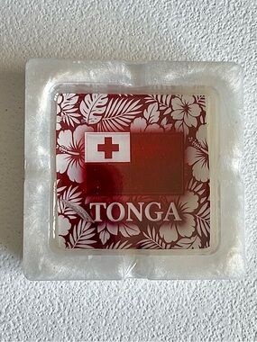 Tonga Decorative Resin Ashtray | Pearl White Polynesian Collectible Gift